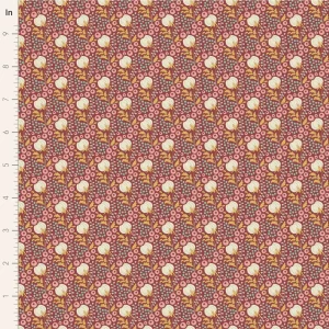 PRE ORDER Tilda Cottonfield Maroon 1/2 YARD